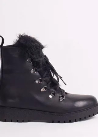 Черные кожаные ботинки Velvet