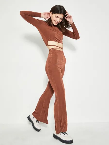 Женские спортивные штаны с эластичной резинкой на талии, прямые испанские штанины LCW Limited