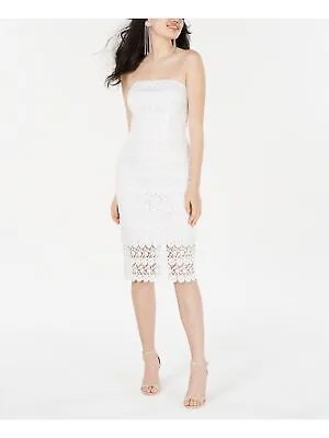 B DARLIN Женское белое коктейльное платье-футляр миди без рукавов для юниоров Размер: 3\4