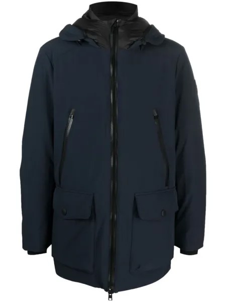 Woolrich парка на молнии с капюшоном, синий