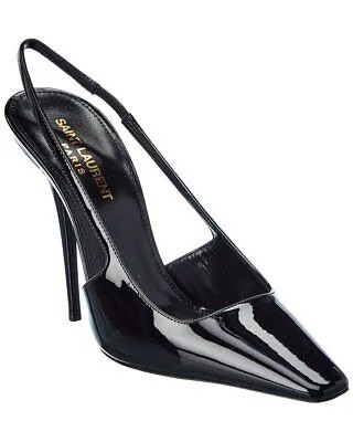 Женские лакированные туфли Saint Laurent Tom 110 с ремешком на пятке