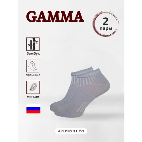 Носки ГАММА, 2 пары, размер 23-25, серый