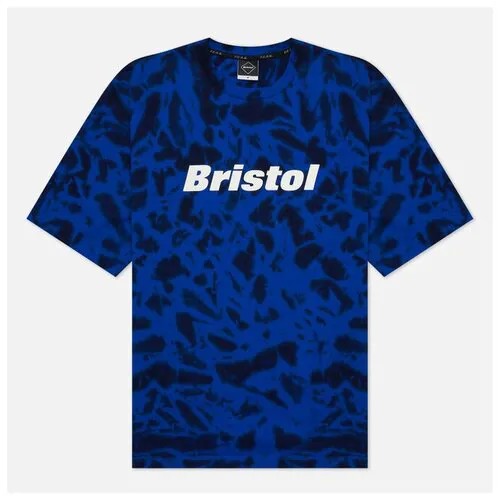 Мужская футболка F.C. Real Bristol Relax Fit Tie Dye Authnetic Logo синий , Размер M
