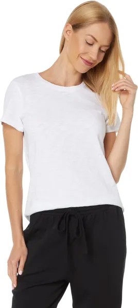 Топ Lilla P Short Sleeve Crew Neck, белый