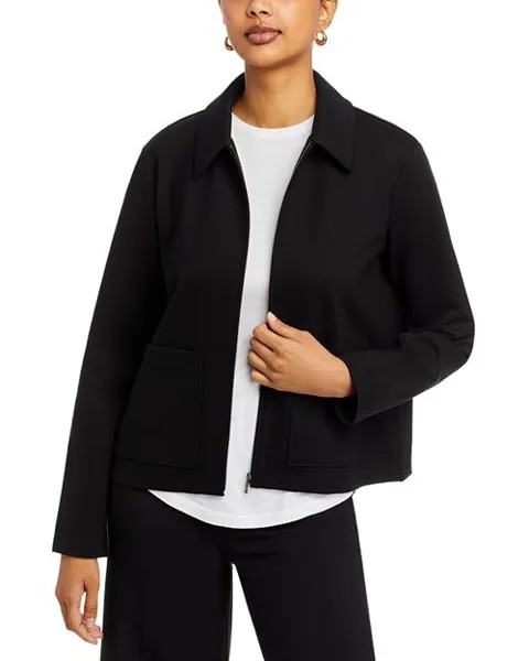 Классическая куртка на молнии с воротником Eileen Fisher, цвет Black