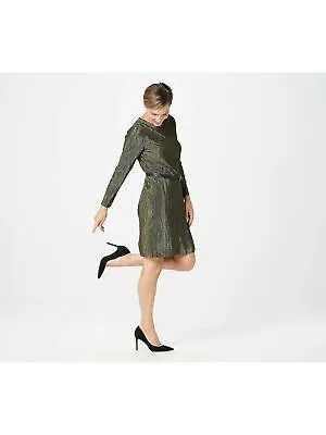 SAM EDELMAN Женское зеленое вечернее платье длиной выше колена с декорированным вырезом + расклешенное платье 10