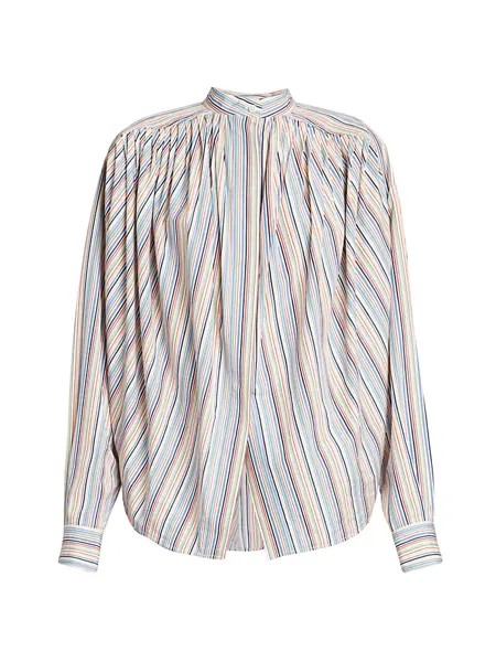 Хлопковая полосатая блузка с вентиляцией Etro, цвет striped