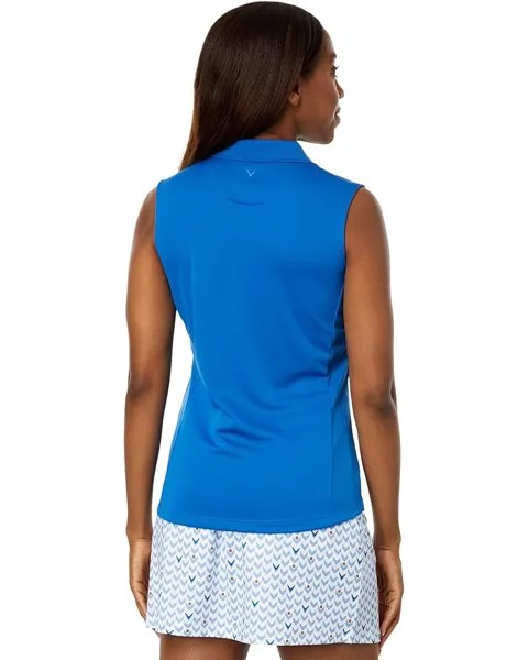 Поло Callaway Sleeveless Essential Solid Knit Polo, цвет Baleine Blue