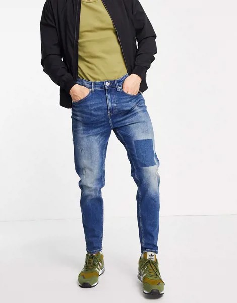 Синие суженные книзу джинсы New Look-Голубой
