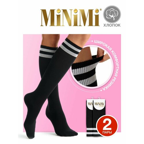 Гольфы MiNiMi, 2 пары, размер 35-38 (23-25), черный