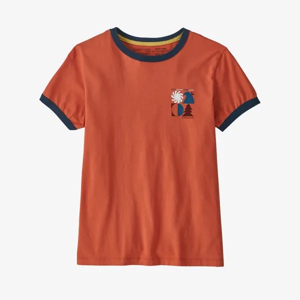 Женская органическая футболка Spirited Seasons Ringer Patagonia, цвет Quartz Coral