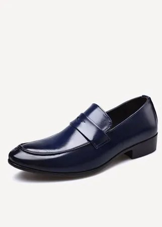 Мужчины Pure Color Leather Non Slip Slip On повседневные официальные туфли