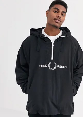 Черная куртка с логотипом на груди Fred Perry-Черный