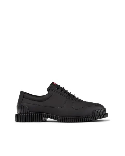 Однотонные мужские туфли на шнуровке с контрастной подошвой черного цвета Camper, черный