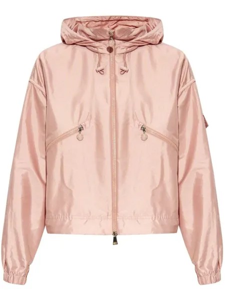Moncler легкая куртка с капюшоном и воротником-стойкой, розовый