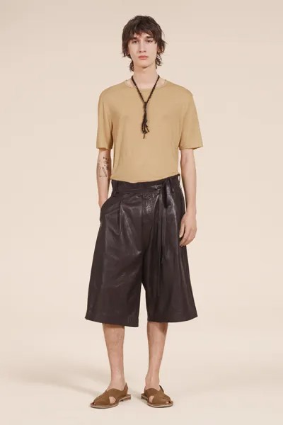 Кожаные сандалии ZARA, коричневый