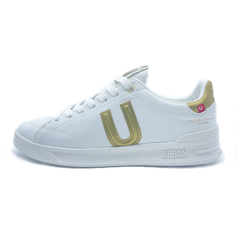 Кроссовки URBAN AUTHENTIC Skateboarding Shoes Unisex Low-top, белый/золотой