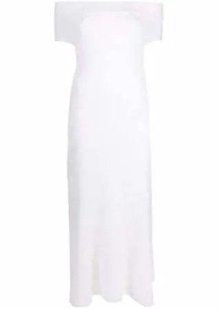 Salvatore Ferragamo трикотажное платье миди с открытыми плечами