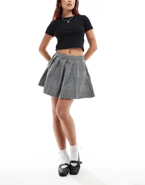 Черная мини-юбка в клетку Vans Nina