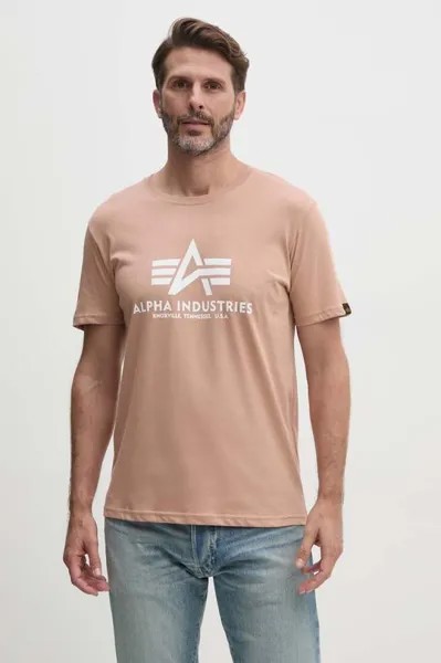 Хлопковая футболка Alpha Industries, оранжевый