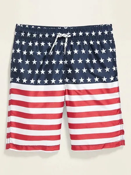 NWT Old Navy США Патриотический флаг со звездами в полоску Плавки-шорты для мальчиков SMXL