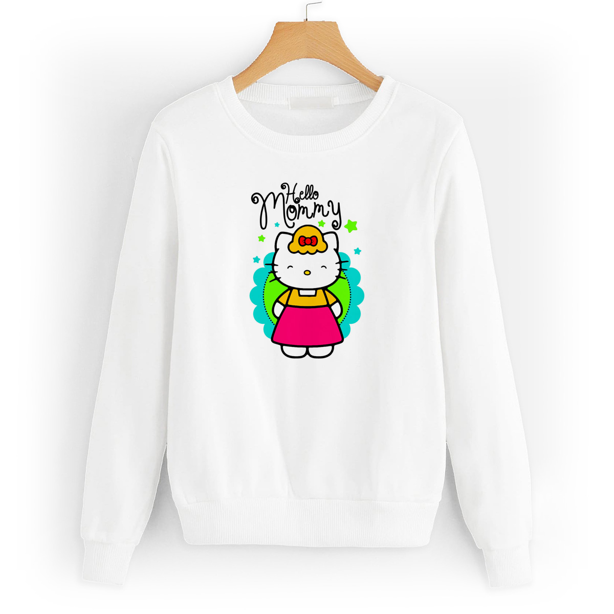 Свитшот белый CoolPodarok Hello Mammy