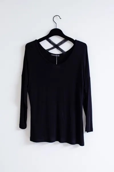 Женская черная блузка больших размеров Lafaba, черный