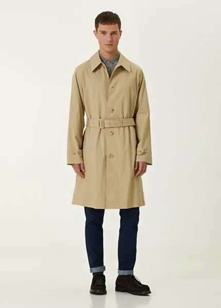 Бежевое верхнее пальто с поясом Polo Ralph Lauren