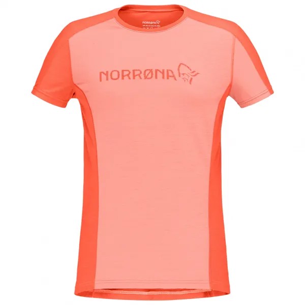 Рубашка из мериноса Norrøna Women's Falketind Equaliser Merino T Shirt, цвет Peach Amber/Orange Alert