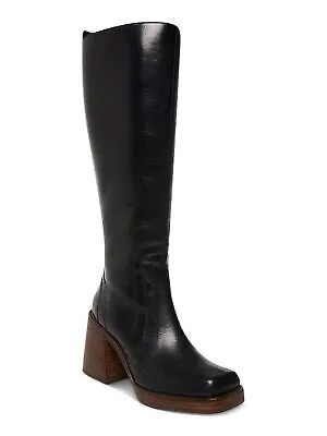 STEVE MADDEN Женские черные кожаные ботинки Andiee с квадратным носком на наборном каблуке 11 M