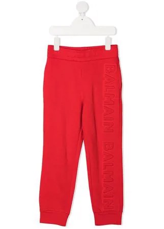 Balmain Kids спортивные брюки с тисненым логотипом