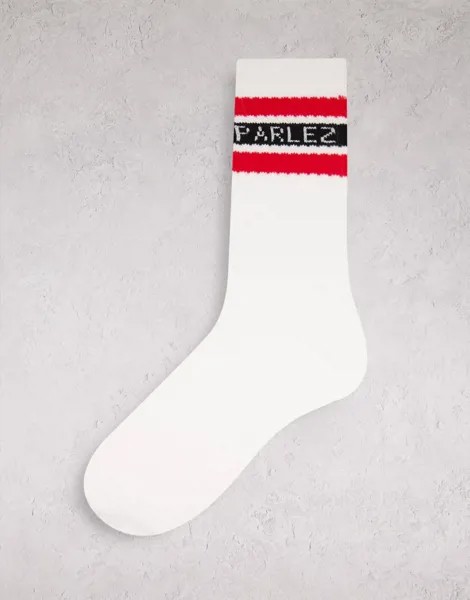 Белые носки с красной отделкой Parlez-Белый