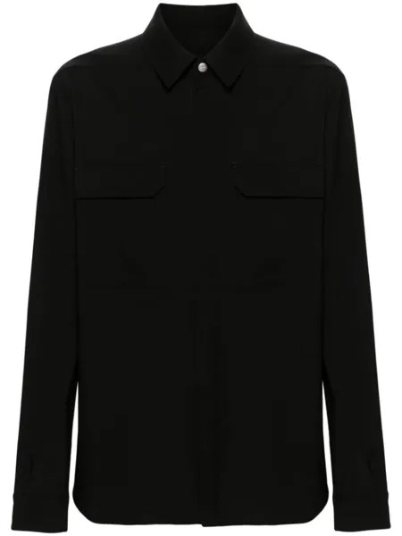 Rick Owens рубашка из вирджинской шерсти на кнопках, черный