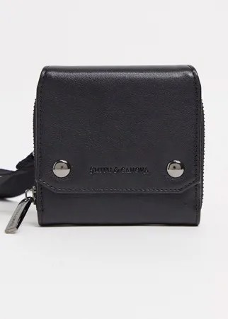 Кожаный бумажник через плечо Smith & Canova-Черный