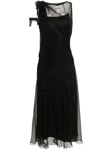 Alberta Ferretti шелковое платье миди, черный