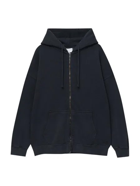 Худи на молнии Pull&Bear, черный