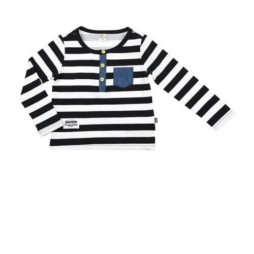Лонгслив Mini Maxi, хлопок, размер 104, черный, белый