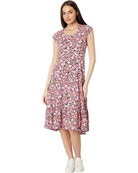 Платье Tommy Hilfiger Ditsy Floral Midi Tiered, цвет Sky Captain/Peony