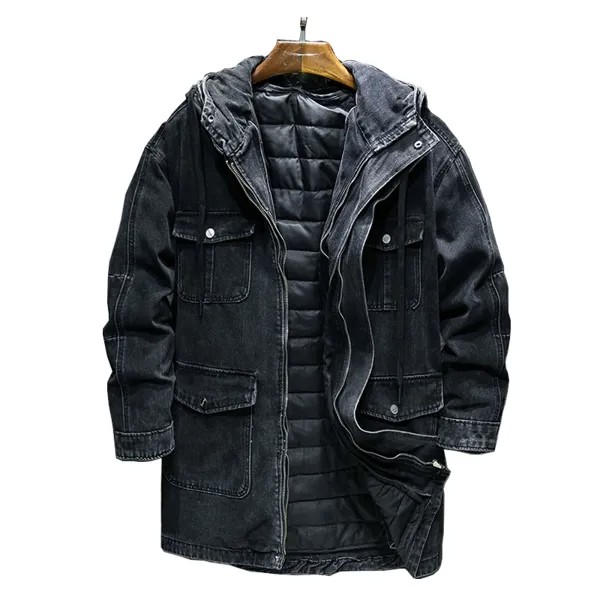 Мужские зимние джинсовые куртки Mcikkny, на плюшевой подкладке, теплые джинсовые пальто для мужчин, парка, размер одежды, Женская ветровка