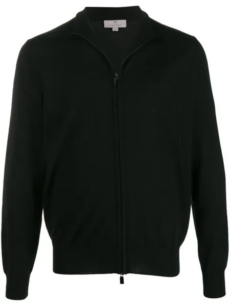 Canali кардиган на молнии с воротником-стойкой, черный