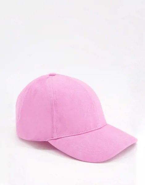 Парусиновая бейсболка розового выбеленного цвета ASOS DESIGN-Розовый цвет
