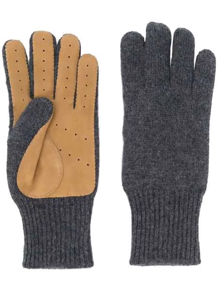 Brunello Cucinelli трикотажные перчатки со вставками