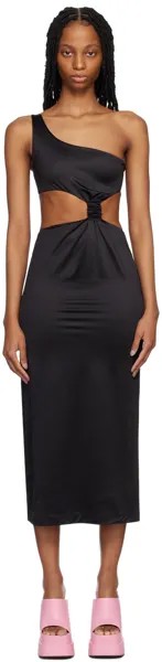 Черное пляжное платье с узлом Versace Underwear
