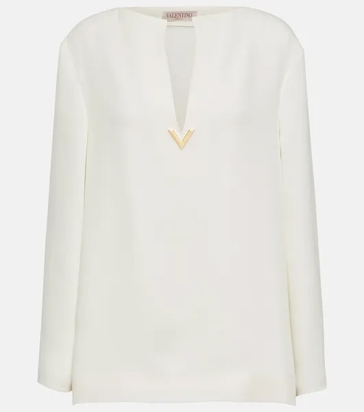 Блузка Cady Couture из шелка VALENTINO, белый