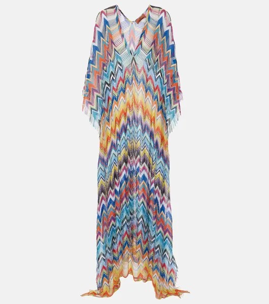 Платье макси с бахромой Zig Zag Missoni, мультиколор