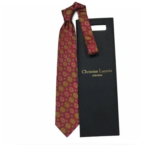 Галстук Christian Lacroix, натуральный шелк, широкий, для мужчин, красный