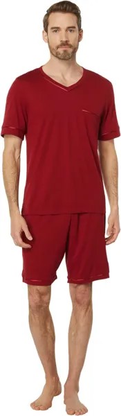 Мужская короткая пижама из смеси хлопка и модала Cosabella, цвет Sindoor Red/Sindoor Red