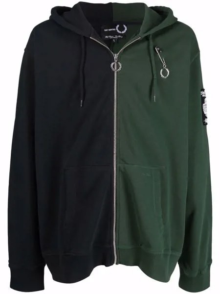 Raf Simons X Fred Perry худи в стиле колор-блок на молнии