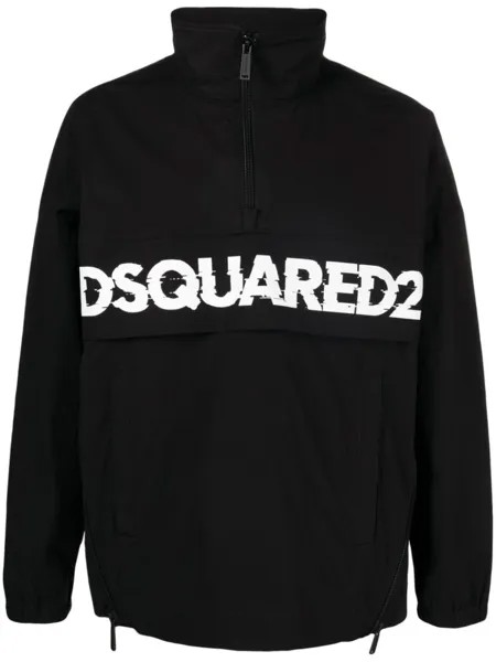 Dsquared2 куртка с воротником на молнии и логотипом, черный