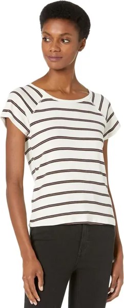 Футболка Three Dots Stripe Cap Sleeve, цвет Black Pristine Stripe